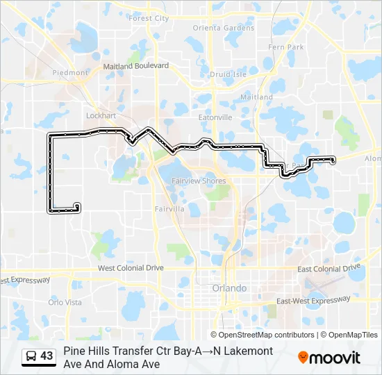 43 Bus Line Map