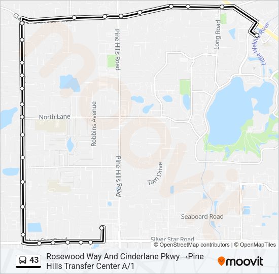 43 Bus Line Map