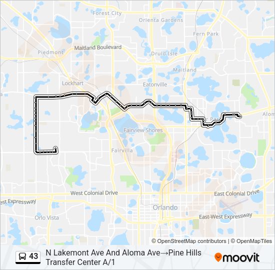 43 Bus Line Map