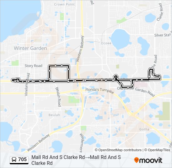 705 Bus Line Map