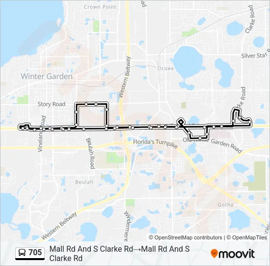 705 Bus Line Map