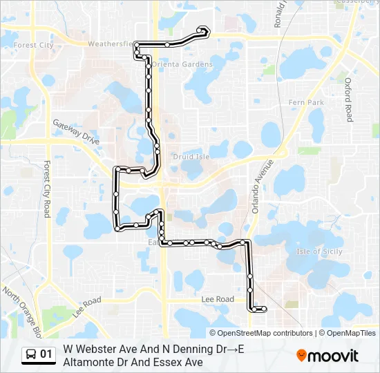 Mapa de 01 de autobús