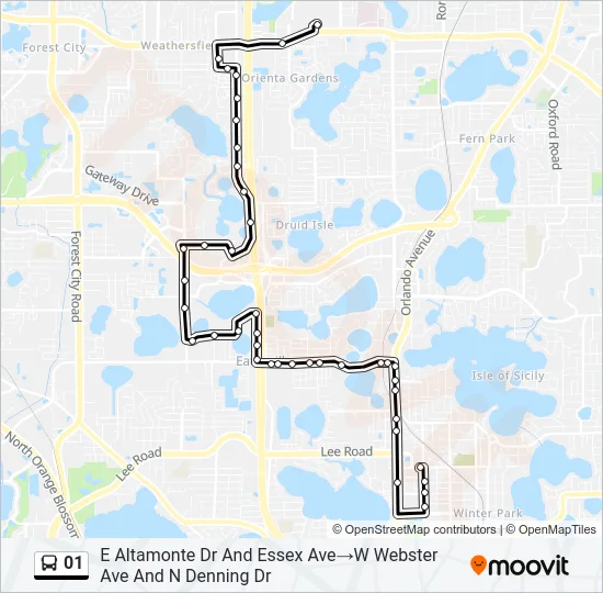 Mapa de 01 de autobús