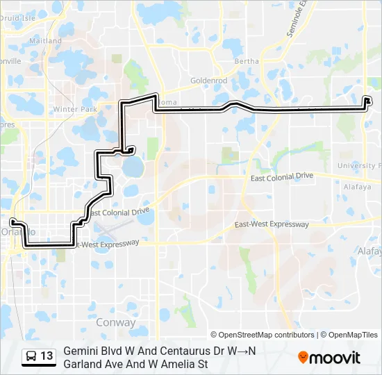 13 Bus Line Map