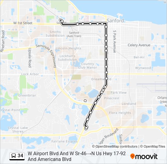 34 Bus Line Map