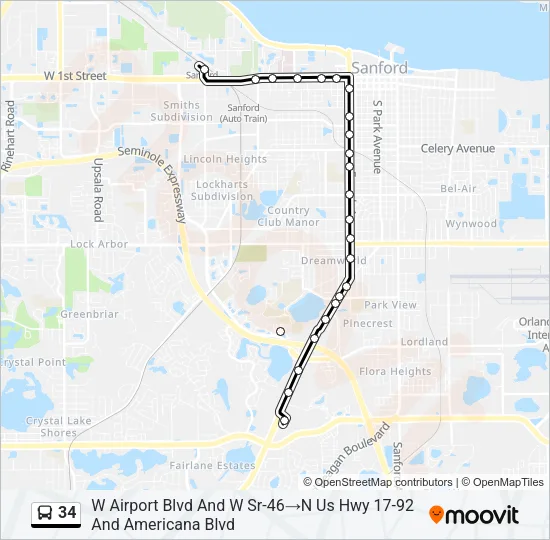 34 Bus Line Map