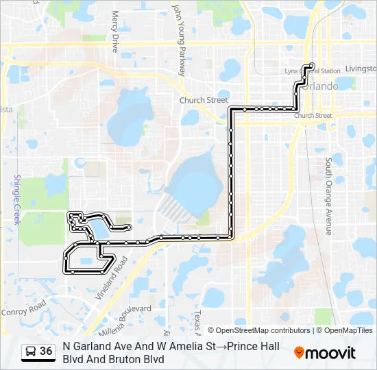 36 Bus Line Map