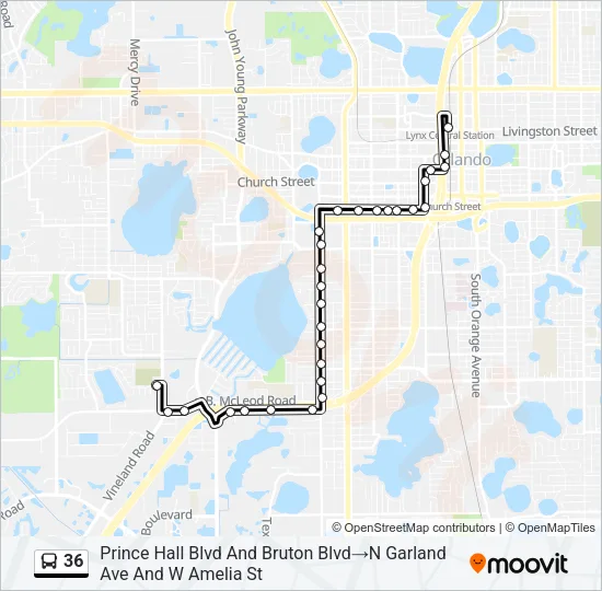 36 Bus Line Map