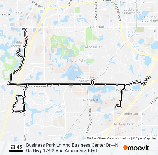 45 Bus Line Map