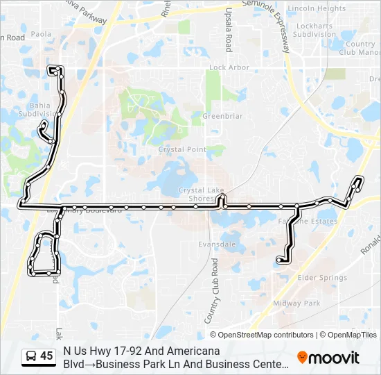 45 Bus Line Map