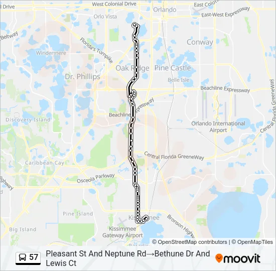 57 Bus Line Map