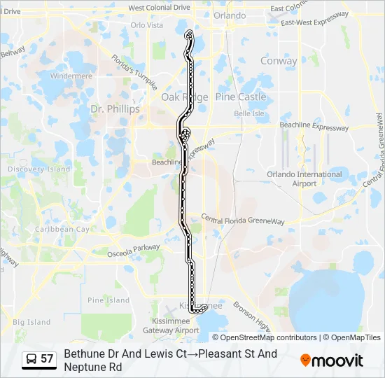 57 Bus Line Map
