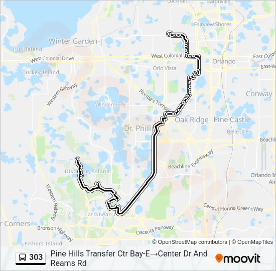 303 Bus Line Map