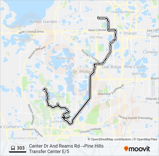 303 Bus Line Map
