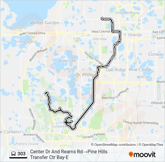 303 Bus Line Map
