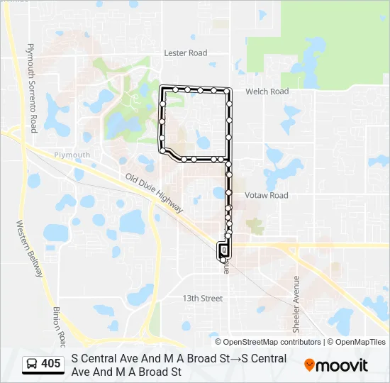 405 Bus Line Map