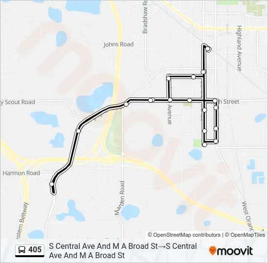 405 Bus Line Map