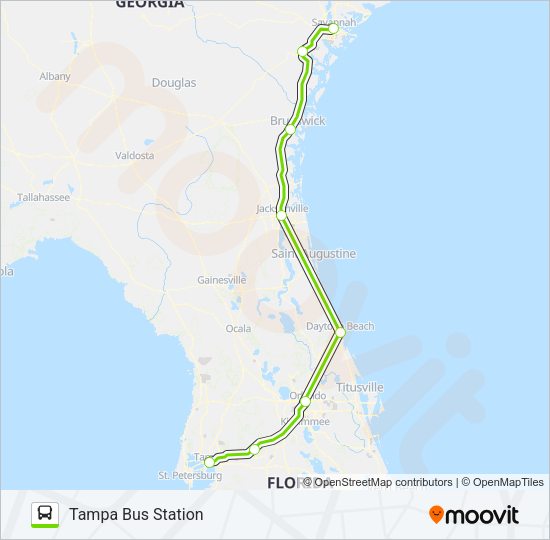 FLIXBUS 2432 Bus Line Map