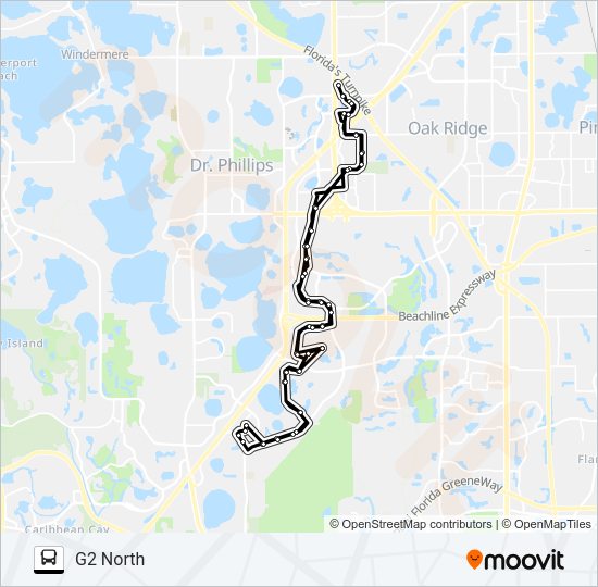 GREEN LINE (TEMP) Bus Line Map