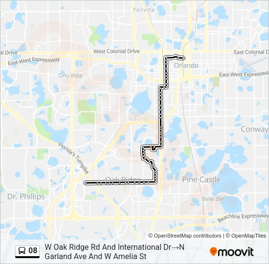Mapa de 08 de autobús