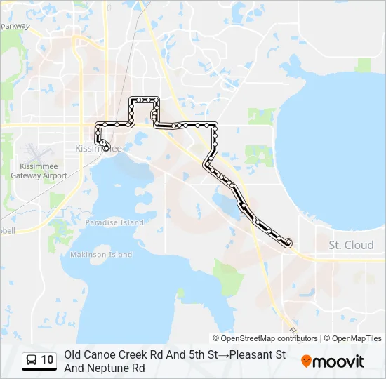 Mapa de 10 de autobús