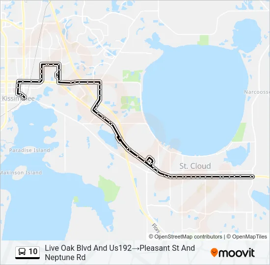 Mapa de 10 de autobús