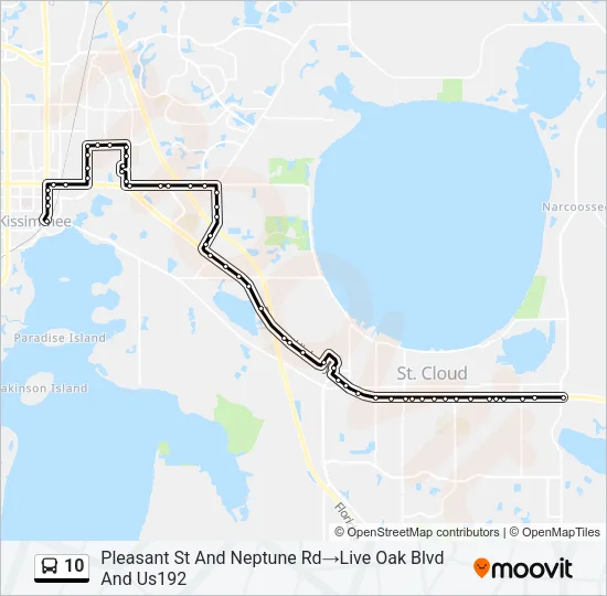 Mapa de 10 de autobús