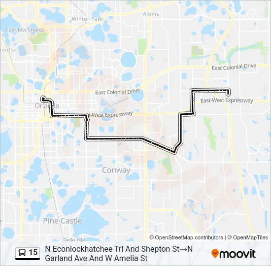 Mapa de 15 de autobús