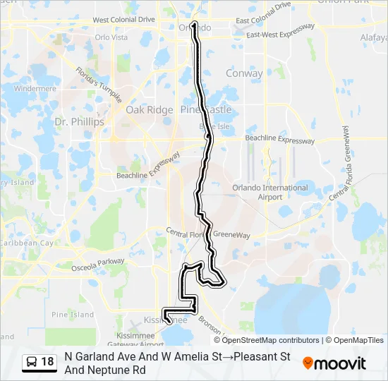 18 Bus Line Map