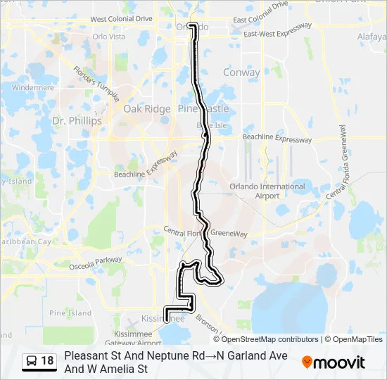 Mapa de 18 de autobús