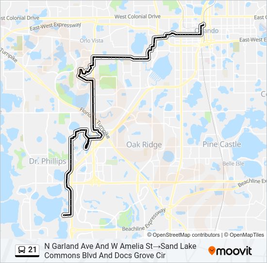 21 Bus Line Map