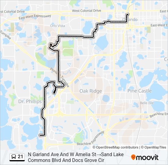 21 Bus Line Map