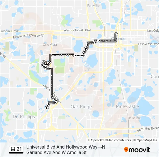21 Bus Line Map