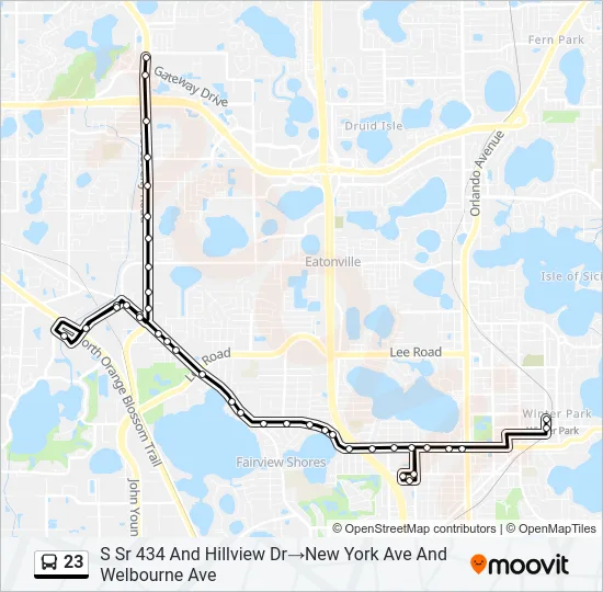 Mapa de 23 de autobús