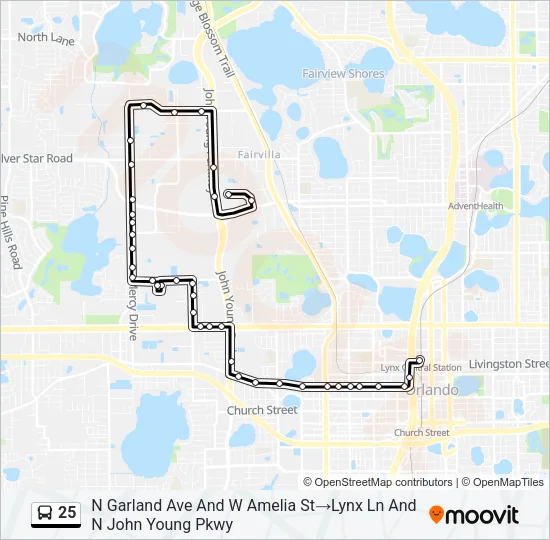 Mapa de 25 de autobús