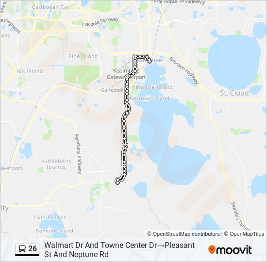 26 Route: Schedules, Stops & Maps - Walmart Dr And Towne Center Dr‎→Pleasant  St And Neptune Rd (Updated)