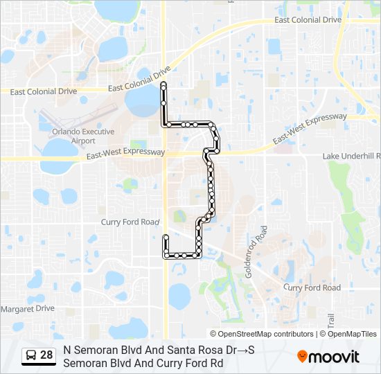 28 bus Line Map