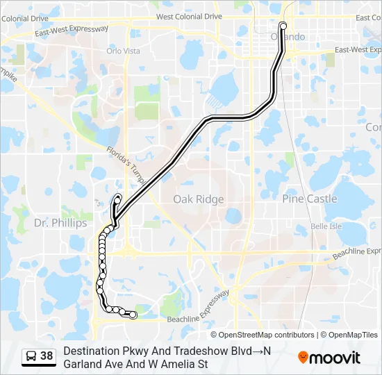 Mapa de 38 de autobús
