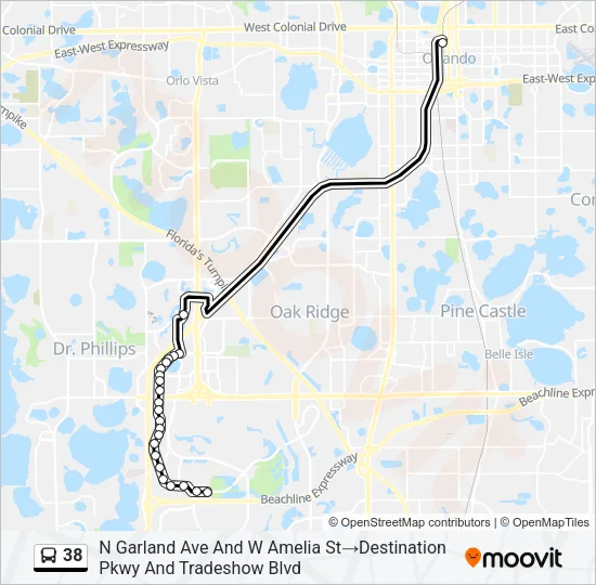 Mapa de 38 de autobús