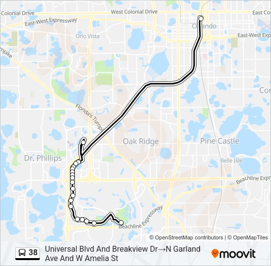 38 Bus Line Map
