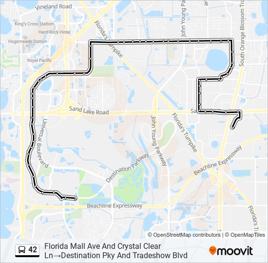 42 bus Line Map