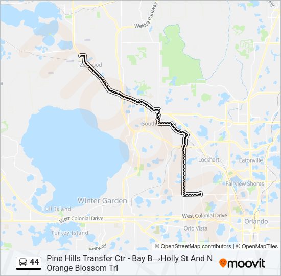 44 Bus Line Map