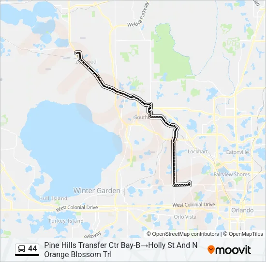 Mapa de 44 de autobús