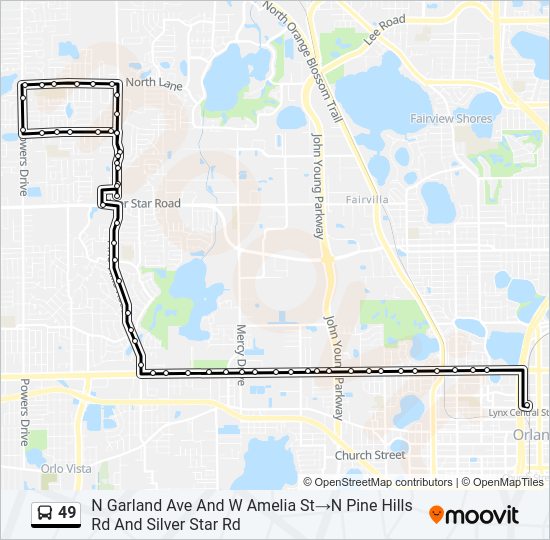 49 Bus Line Map
