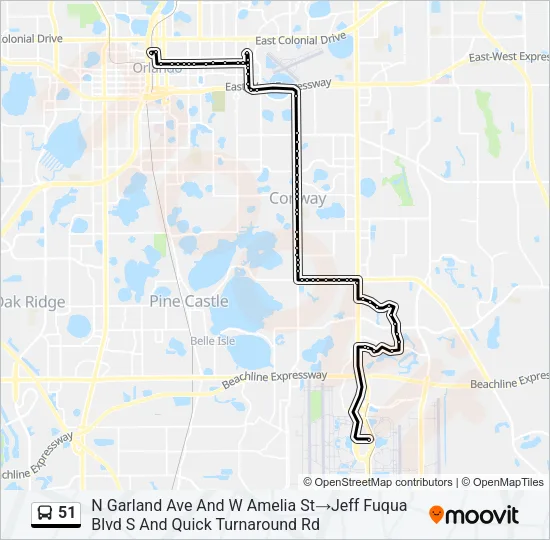 51 Bus Line Map