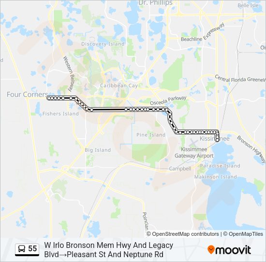55 Bus Line Map