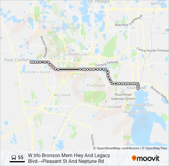 55 Bus Line Map