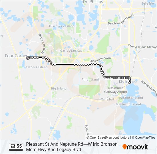 55 bus Line Map