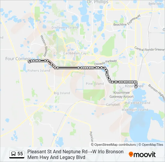 55 Bus Line Map