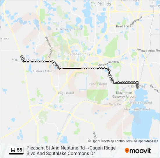 55 Bus Line Map